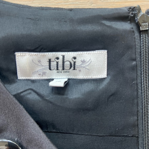 Tibi Black Silk Mini Dress with Jewel Embellished Neckline - Picture 2 of 6